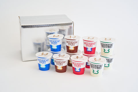 ヒラヤミルクアイス3個、ヒラヤコーヒーアイス3個、ヒラヤリンゴアイス3個、ひらひらミルピィシャーベット3個セット