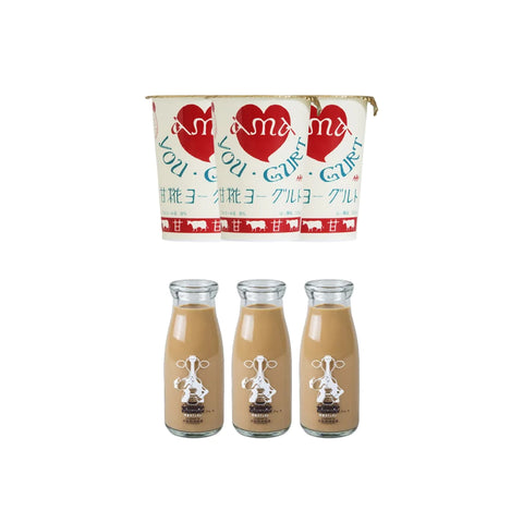 甘糀ヨーグルト3本&丹後カフェオレ3本のセット(段ボール箱入り)